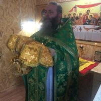 Первая литургия на монастырском подворье в Архангельске.