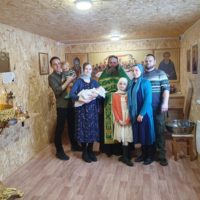 Таинство Крещения на монастырском подворье в Архангельске.